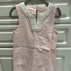 Brand new Pink and white linen little girls Vineyard Vines shift dress